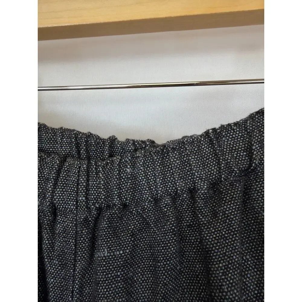 Flax Black Gray Elastic Waist Front Pockets Linen Lagenlook Pants Lithuania 3X - Picture 2 of 7